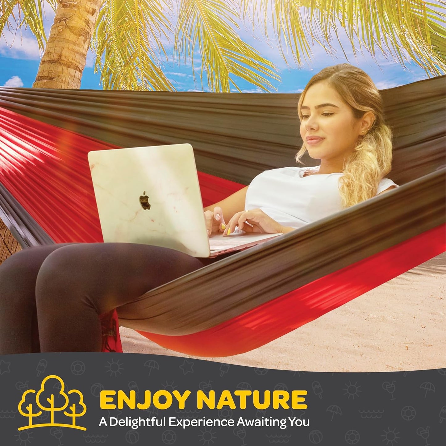 Camping Hammock, Single or Double, Lightweight for Hiking, Backpacking or the Backyard