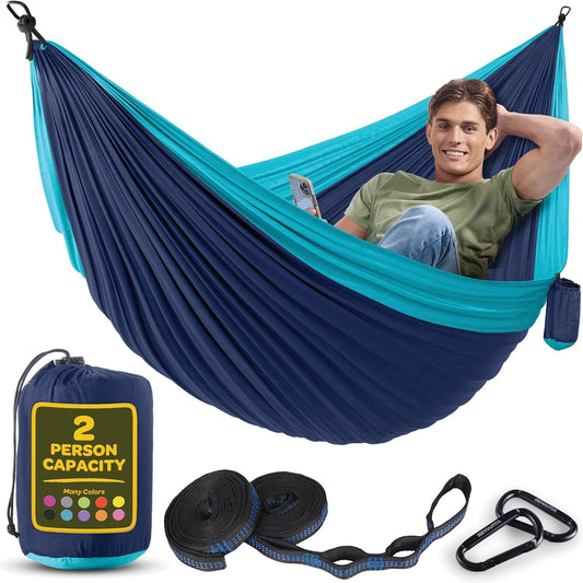 Camping Hammock, Single or Double, Lightweight for Hiking, Backpacking or the Backyard